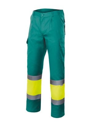 Pantalones reflectantes velilla forrado bicolor alta visibilidad de algodon vista 1
