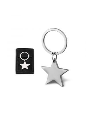 Klassische Stern-Schlüsselanhänger aus Metall mit Logo Ansicht 2