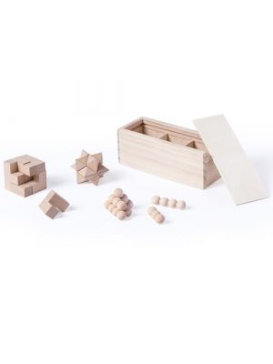 Barajas y juegos de mesa set juegos habilidad genium de madera con logo vista 1