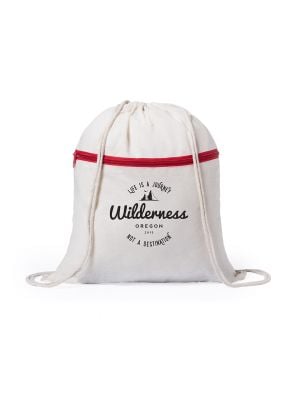 Personalisierter Selcam-Rucksack aus 100 % Baumwolle mit Kordelzug und Logo Ansicht 1