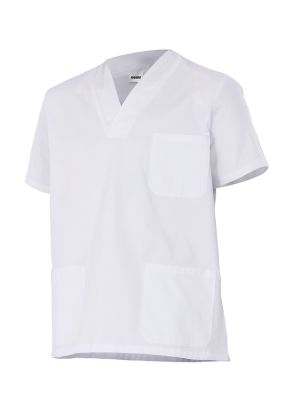 Casacas Sanitär-Velilla-Pyjama-Hemd mit kurzen Ärmeln aus Baumwolle in Weiß mit bedruckter Ansicht 1
