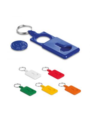 Schlüsselanhänger mit Kunststoff-Orevall-Münze mit Werbeansicht 2