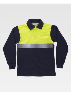 Reflektierende Workteam-Poloshirts aus Baumwoll-Piqué-Stoff mit reflektierendem Polyesterband Ansicht 1