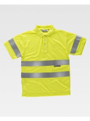 Reflektierende Workteam-Poloshirts aus MC-Polyester mit hoher Sichtbarkeit Ansicht 1