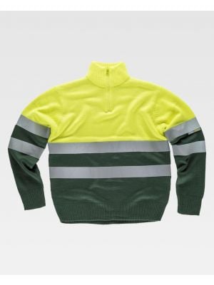 Kombinierte reflektierende Pullover und Sweatshirts aus dickem Acrylstrick mit Werbeansicht 1