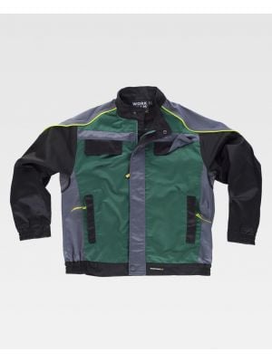 Workteam Arbeitsjacken und Jacken dreifarbige Jacke mit Warnpaspeln aus Polyester Ansicht 1