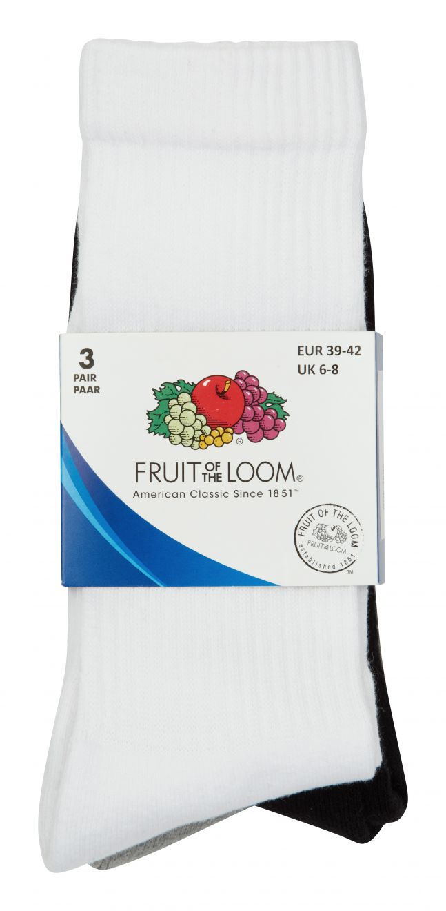 Unterwäsche fruit of the loom crew socks 3 pack zu personalisieren bilden 3