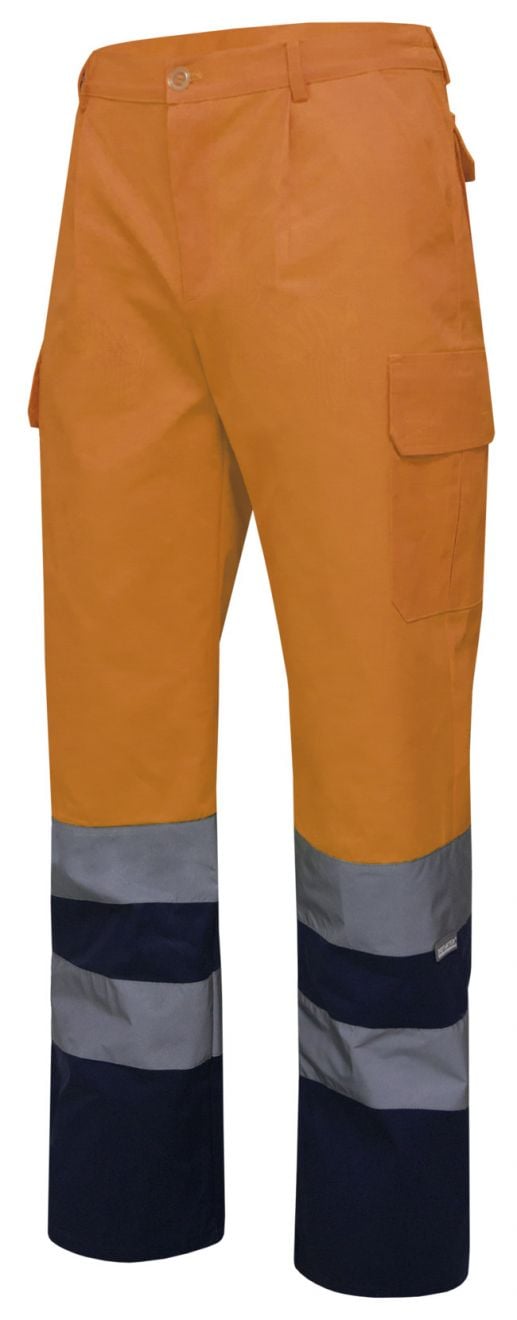 Zweifarbige reflektierende Hose aus Baumwoll-Velilla mit mehreren Taschen und hoher Sichtbarkeit zum Anpassen von Ansicht 1