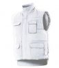 Velilla Arbeitswesten Steppweste mit mehreren Taschen aus weißem Polyester Ansicht 1