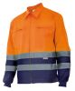 Gut sichtbare, zweifarbige, reflektierende Jacken und Parkas aus Velilla 153 in Baumwolle, Orange, Fluorid, Marineblau, Ansicht 1