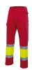 Zweifarbige, gut sichtbare, reflektierende Hose aus Velilla mit mehreren Taschen aus Baumwolle Rot Gelb Fluor Ansicht 1