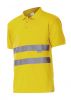 Kurzärmlige reflektierende Poloshirts aus Velilla mit hoher Sichtbarkeit aus gelbem fluoridiertem Polyester Ansicht 1