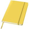 Libretas con banda elastica classic office de cartón amarillo con publicidad vista 1