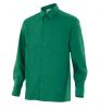 Langärmlige Arbeitshemden aus Velilla mit einer Tasche aus grüner Baumwolle Ansicht 1