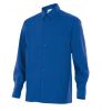 Velilla langärmlige Arbeitshemden mit einer Tasche aus blauer Baumwolle Ansicht 1