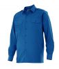 Velilla langärmlige Arbeitshemden mit Gallonen in blauer Baumwolle Ansicht 1