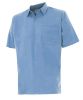 Hellblaue Kurzarm-Velilla-Arbeitshemden aus Baumwolle mit einer Tasche Ansicht 1