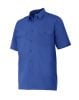 Velilla Kurzarm-Arbeitshemden mit Gallonen in blauer Baumwolle Ansicht 1