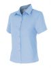 Velilla Damen-Kurzarm-Hemden aus hellblauer Baumwolle mit Druck Ansicht 1