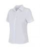 Velilla Damen-Kurzarm-Arbeitshemden aus weißer Baumwolle mit Druck Ansicht 1