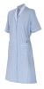 Kurzärmlige, gestreifte Velilla-Hygienekittel für Damen aus hellblauer Baumwolle Ansicht 1