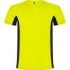 Technische t shirts roly shanghai polyester fluor gelb schwarz mit Werbung bilden 1