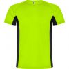 Technische t shirts roly shanghai polyester fluor grün schwarz mit Werbung bilden 1