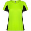Technische t shirts roly shangai woman polyester fluor grün schwarz bilden 1
