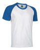 Kurzarm-t-shirt valento caiman in königsblau-weißer baumwolle mit logo ansicht 1