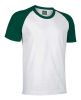 Kurzarm-t-shirt valento caiman in flaschengrün-weißer baumwolle mit logo ansicht 1