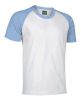 Kurzarm-t-shirt valento caiman aus weißer hellblauer baumwolle mit logo ansicht 1