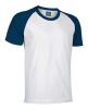 Kurzarm-t-shirt valento caiman aus weißer marineblauer baumwolle mit logo ansicht 1
