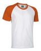 Kurzarm-t-shirt valento caiman aus orange-weißer baumwolle mit logo ansicht 1