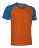 Kurzarm-t-shirt valento caiman aus baumwolle in royalblau orange mit logo ansicht 1