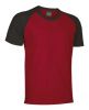Kurzarm T-Shirt valento caiman in Baumwolle rot schwarz mit Logo Ansicht 1
