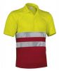 Reflektierende Poloshirts von Valentino Build aus rotem, fluorgelbem Polyester mit sichtbarem Aufdruck 1