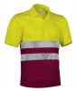 Reflektierende Poloshirts von Valentino Build aus kastanienbraunem, fluorgelbem Polyester mit sichtbarem Aufdruck 1